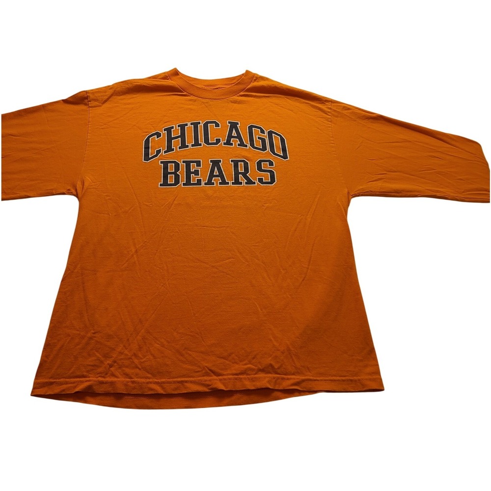 Alstyle Chicago Bears Graphic T-Shirt Men's XL Orange Crew Neck Short Sleeve